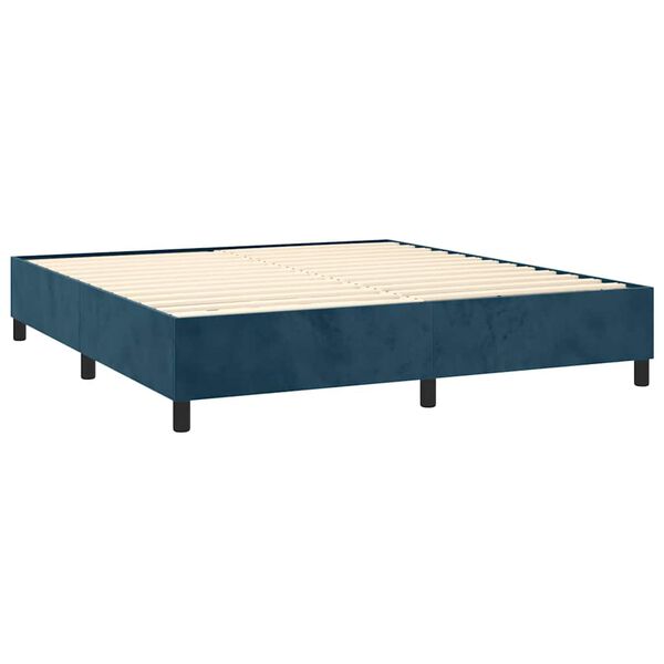 vidaXL Boxspring-s&auml;ngram m&ouml;rkbl&aring; 180x200 cm sammet