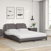 vidaXL Bed with Mattress "Zadar" Grey 160x200 cm Faux Leather