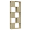 vidaXL Bokhylla Rumsavdelare sonoma-ek 60x24x155 cm