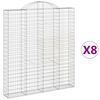 vidaXL Gabioner b&aring;gformade 8 st 200x30x220/240 cm galvaniserat j&auml;rn