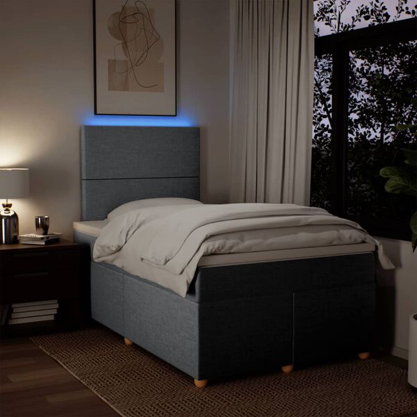 vidaXL Rams&auml;ng med madrass ljusgr&aring; 120x200 cm tyg