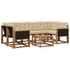 vidaXL Utomhussoffset 7 st Naturlig och Beige