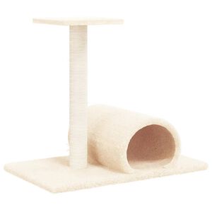 VidaXL Kl&ouml;spelare f&ouml;r katt med tunnel gr&auml;ddvit 60x34,5x50 cm