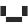 vidaXL TV v&auml;ggsk&aring;p set V&auml;ggmonterad 4 pcs Svart Konstruerat tr&auml;