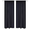 2-pack svarta gardiner med hyskupph&auml;ngning 135 x 245 cm