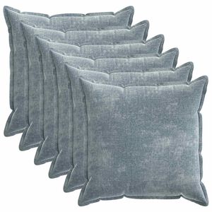vidaXL Kudd&ouml;verdrag 6 pcs HOUTEN Ljusbl&aring; 80 x 80 cm Chenilletyg