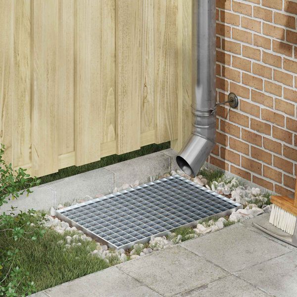 vidaXL Galler Silver 60 x 40 x 2 cm Varmf&ouml;rzinkad st&aring;l