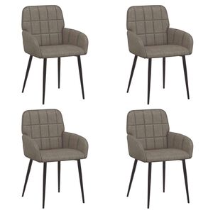 vidaXL Matstolar 4 st Konstl&auml;der Gr&aring; 56.5 x 50 x 85 cm