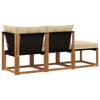 vidaXL Modulsoffa utomhus med kudde 3 Stycke Naturlig och Beige
