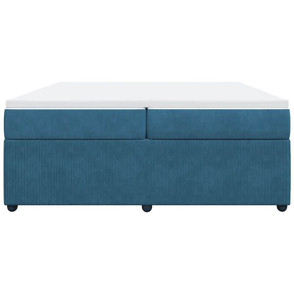 vidaXL Rams&auml;ng med madrass m&ouml;rkbl&aring; 200x200 cm sammet