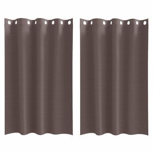 vidaXL M&ouml;rkl&auml;ggningsgardiner med Ringar 2 st M&ouml;rkbrun 175 x 140 cm