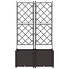 vidaXL Tr&auml;dg&aring;rdsplanterare 2 pcs Brun 80 x 40 x 143 cm Plast
