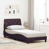 vidaXL Bed Frame without Mattress Dark Brown 90x200 cm Fabric