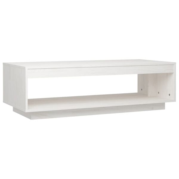 vidaXL Soffbord vit 110x50x33,5 cm massiv furu