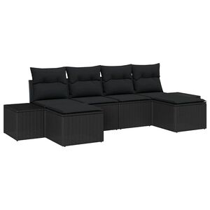 vidaXL Tr&auml;dg&aring;rdsoffset med kudde med lagring 4 pcs Svart konstrotting