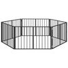 vidaXL Hundgrind 6 pcs Svart 100 x 60 cm Galvaniserat St&aring;l