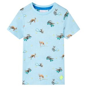 vidaXL T-shirt f&ouml;r barn ljusbl&aring; melange 116