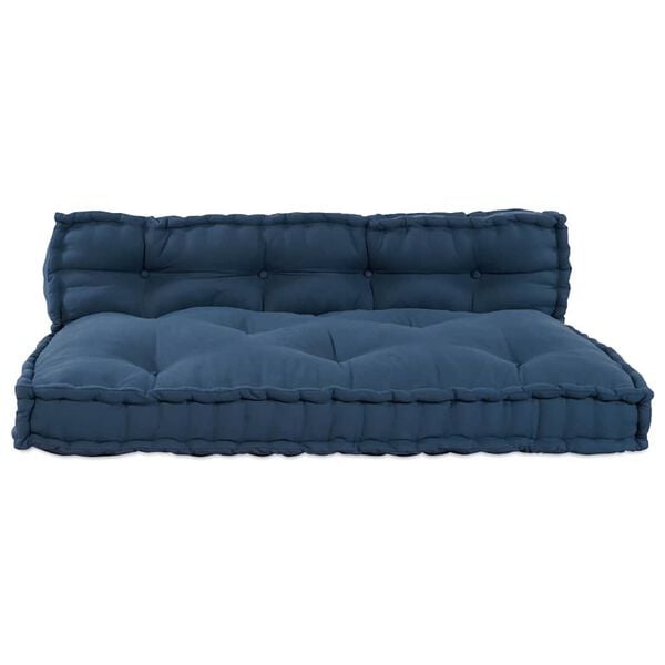 vidaXL Pallettsoffa Kudde 2 pcs Indigo 120 x 80 x 38 cm Tyg