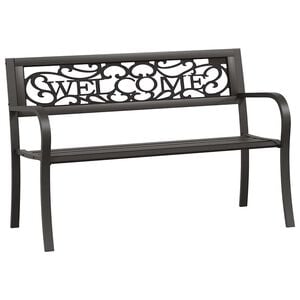 vidaXL Tr&auml;dg&aring;rdsb&auml;nk 125 cm st&aring;l svart