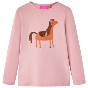 T-shirt med l&aring;nga &auml;rmar f&ouml;r barn ljus rosa 92