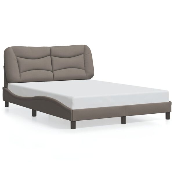 vidaXL Bed Frame without Mattress "Hvar" Taupe 120x200 cm Fabric