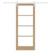 vidaXL Skjutd&ouml;rr ORKDAL Naturf&auml;rg 86 x 211 cm Massivt talltr&auml; och glas