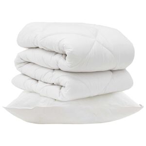 vidaXL Dunt&auml;cke med kudde 2 pcs Vit Mikrofiber