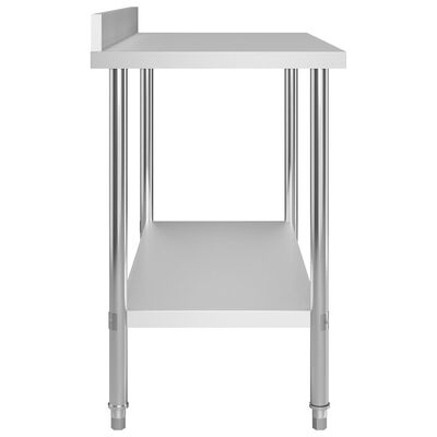 vidaXL Arbetsbord med överhylla 120x60x150 cm rostfritt stål