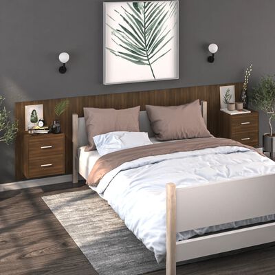 vidaXL Väggmonterat sängbord sonoma-ek