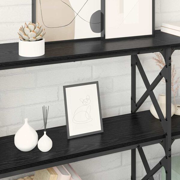 vidaXL Konsolbord Svart Ek 156 x 28 x 80,5 cm Konstruerat tr&auml;