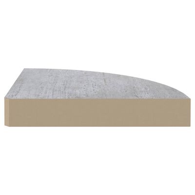 vidaXL Svävande hörnhylla betonggrå 35x35x3,8 cm MDF