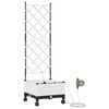 vidaXL Tr&auml;dg&aring;rdsplanterare med Vattning och Hjul Vit 40 x 40 x 132 cm