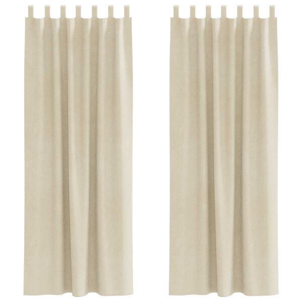 vidaXL M&ouml;rkl&auml;ggningsgardiner 2 pcs Kr&auml;m 140 x 260 cm Sammet