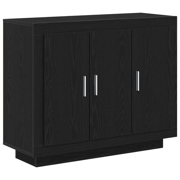 vidaXL Sideboard Svart Ek 92 x 35 x 75 cm Konstruerat trä