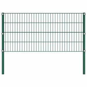 vidaXL Staketpanel med stolpar j&auml;rn 176,5x80 cm gr&ouml;n