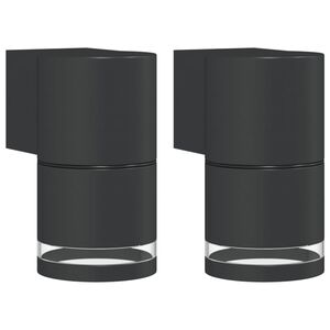 vidaXL Utomhusv&auml;gglampor 2 st svart gjuten aluminium