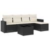 vidaXL Loungegrupp med dynor 6 delar svart konstrotting