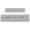 vidaXL Ottoman sängram med madrasser ljusgrå 200x200 cm sammet