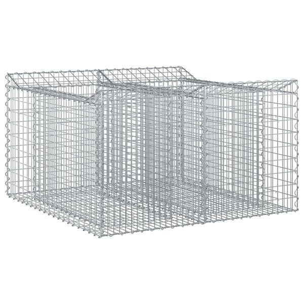 vidaXL Gabion upph&ouml;jd s&auml;ng Silver 100 x 100 x 60 cm Galvaniserat St&aring;l