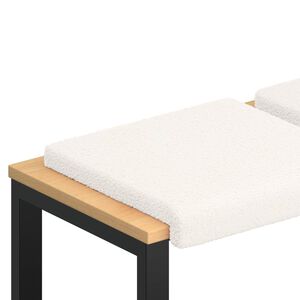 vidaXL B&auml;nk kudde 2 st Sherpa tyg Gr&auml;ddvit Djup 35 cm