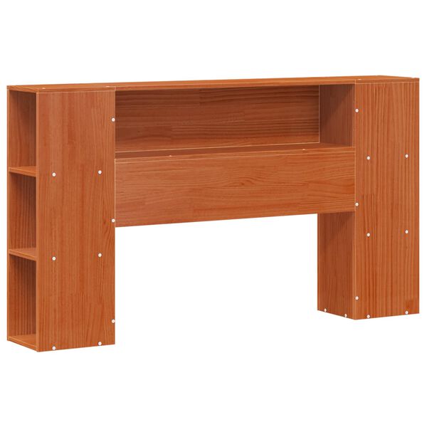 vidaXL S&auml;ngram med F&ouml;rvaringshuvudgavel Vaxbrun 140 x 190 cm