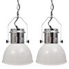 vidaXL Taklampa i metall 2 st h&ouml;jdjusterbar modern vit