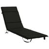 vidaXL Solstol Kudde GEMERT 100% Polyester Svart 200 x 55 x 3 cm