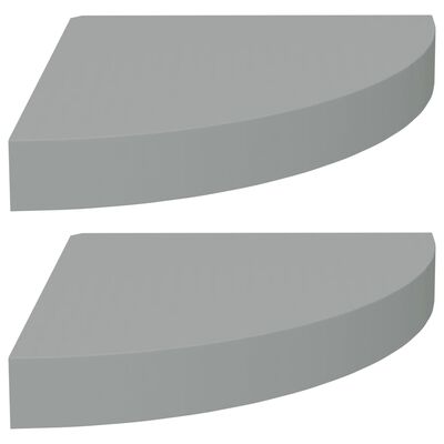 vidaXL Svävande hörnhyllor 2 st grå 25x25x3,8 cm MDF