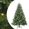 vidaXL Konstgjord julgran med 300 LED-lampor Gr&ouml;n 210 cm PE och PVC