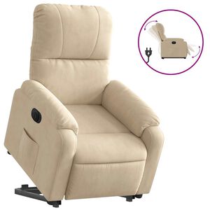 vidaXL Elektrisk reclinerf&aring;t&ouml;lj med uppresningshj&auml;lp mikrofibertyg