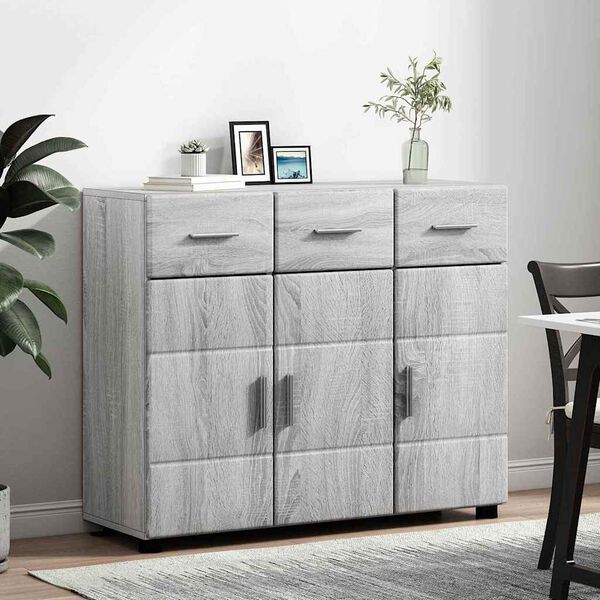 vidaXL Sideboard Gr&aring; Sonoma 88,5 x 30,5 x 73 cm Konstruerat tr&auml;