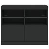 vidaXL Sk&auml;nk med LED-belysning svart 81x37x67 cm