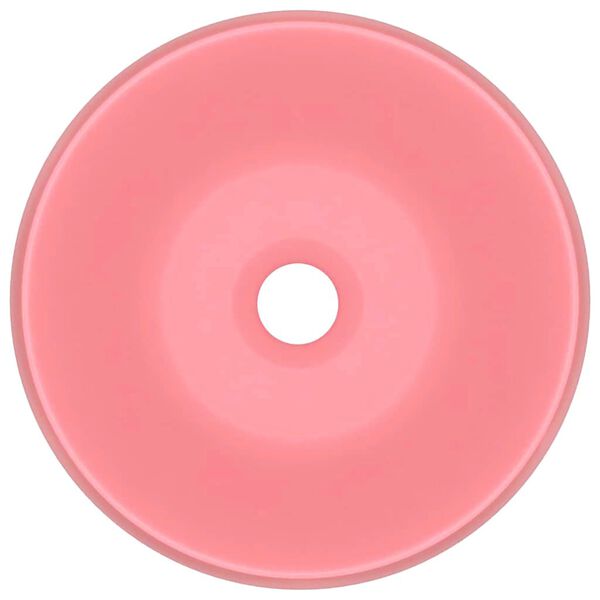 vidaXL Lyxigt runt handfat matt rosa 40x15 cm keramik