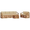 vidaXL Utomhussoffset 7 pcs Naturlig och Beige Massivt Akaciatr&auml;